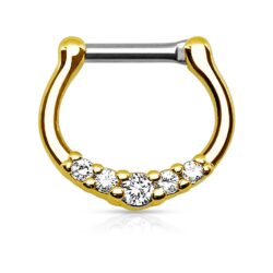 Clicker Ring with 5 CZ Gems