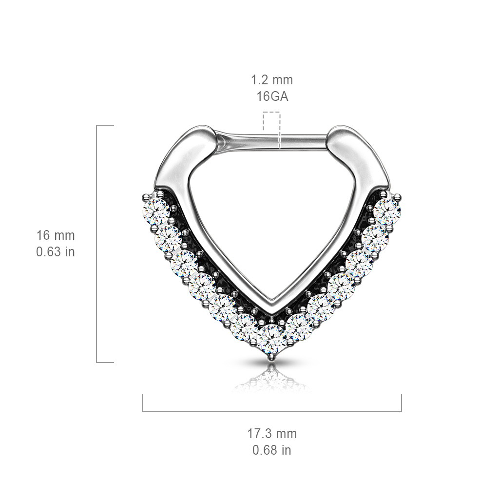 Clicker Ring with Clear CZ Gems - Image 2