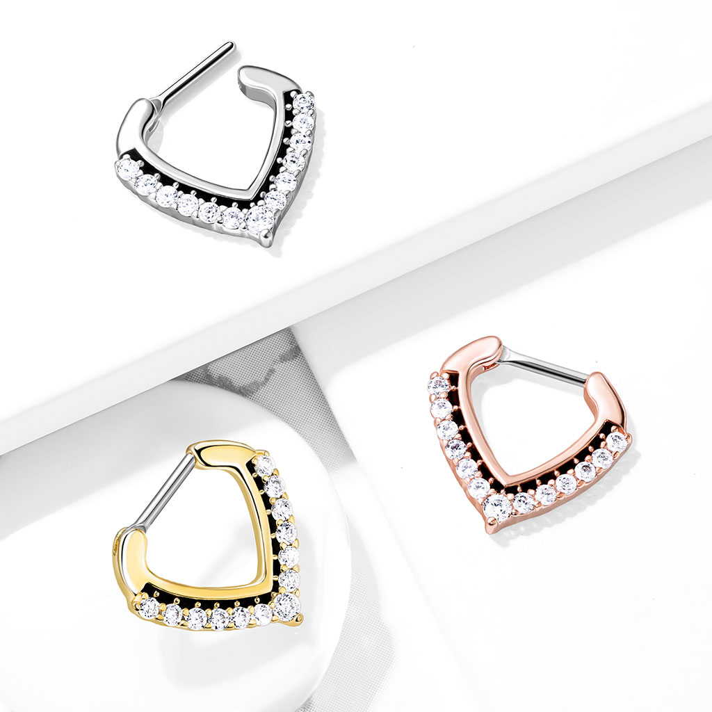 Clicker Ring with Clear CZ Gems - Image 6