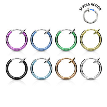 Titanium Spring Action Fake 10mm Ring