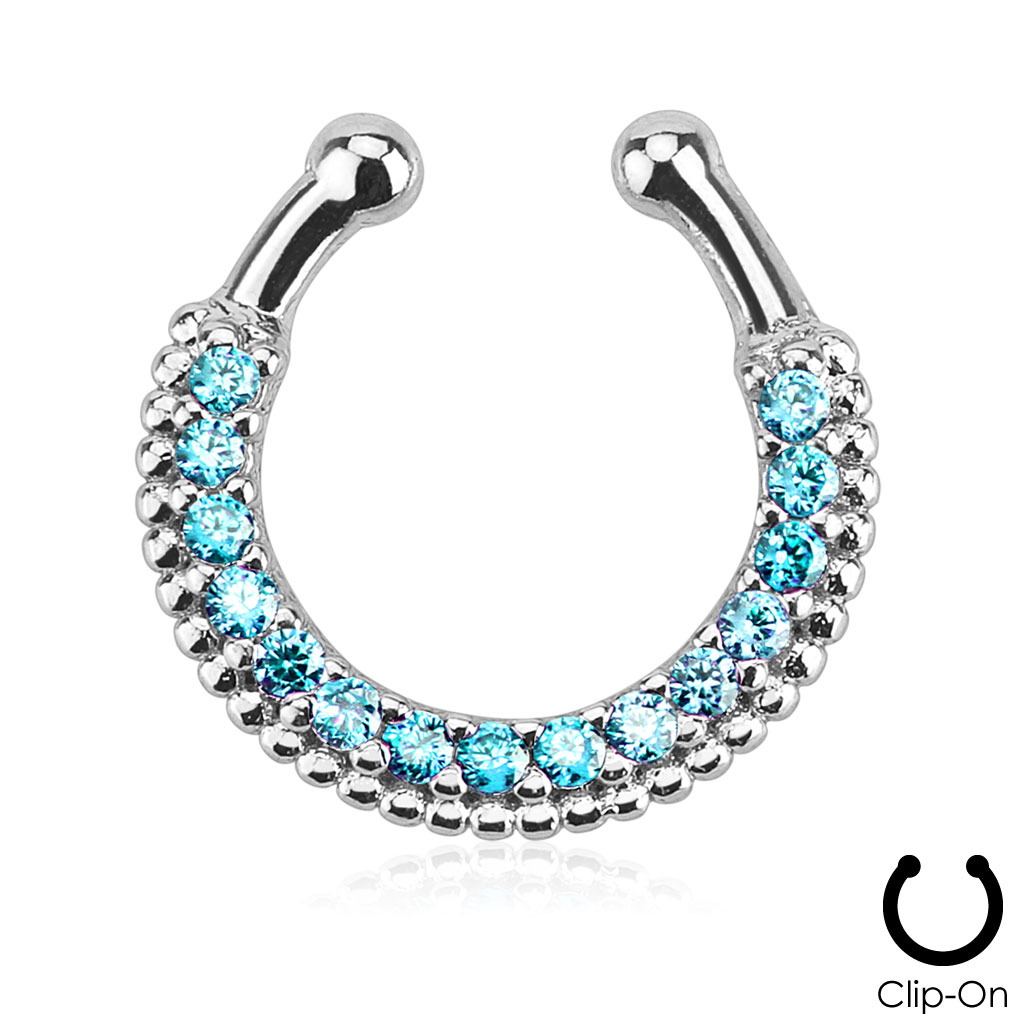 Fake Septum Ring with CZ Gems - Image 5