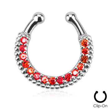 Fake Septum Ring with CZ Gems - Image 4