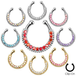 Fake Septum Ring with CZ Gems