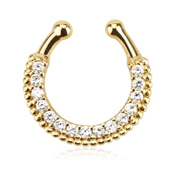 Fake Septum Ring with CZ Gems - Image 8