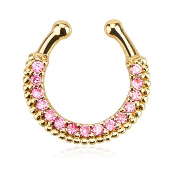 Fake Septum Ring with CZ Gems - Image 6