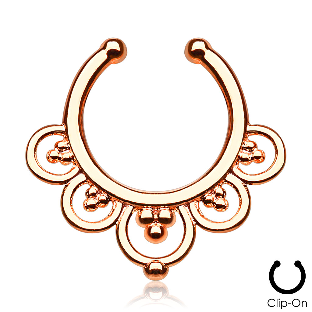 Fake Septum with Hoops Design