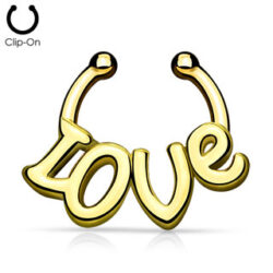Fake Septum Ring with LOVE Hanger