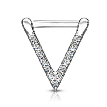 Clicker with Triangle and Clear CZ Gems - Image 4