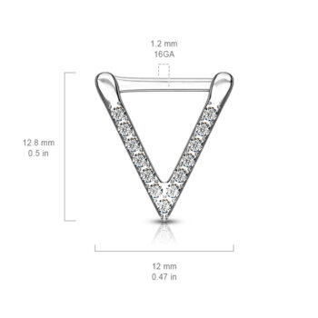 Clicker with Triangle and Clear CZ Gems - Image 3