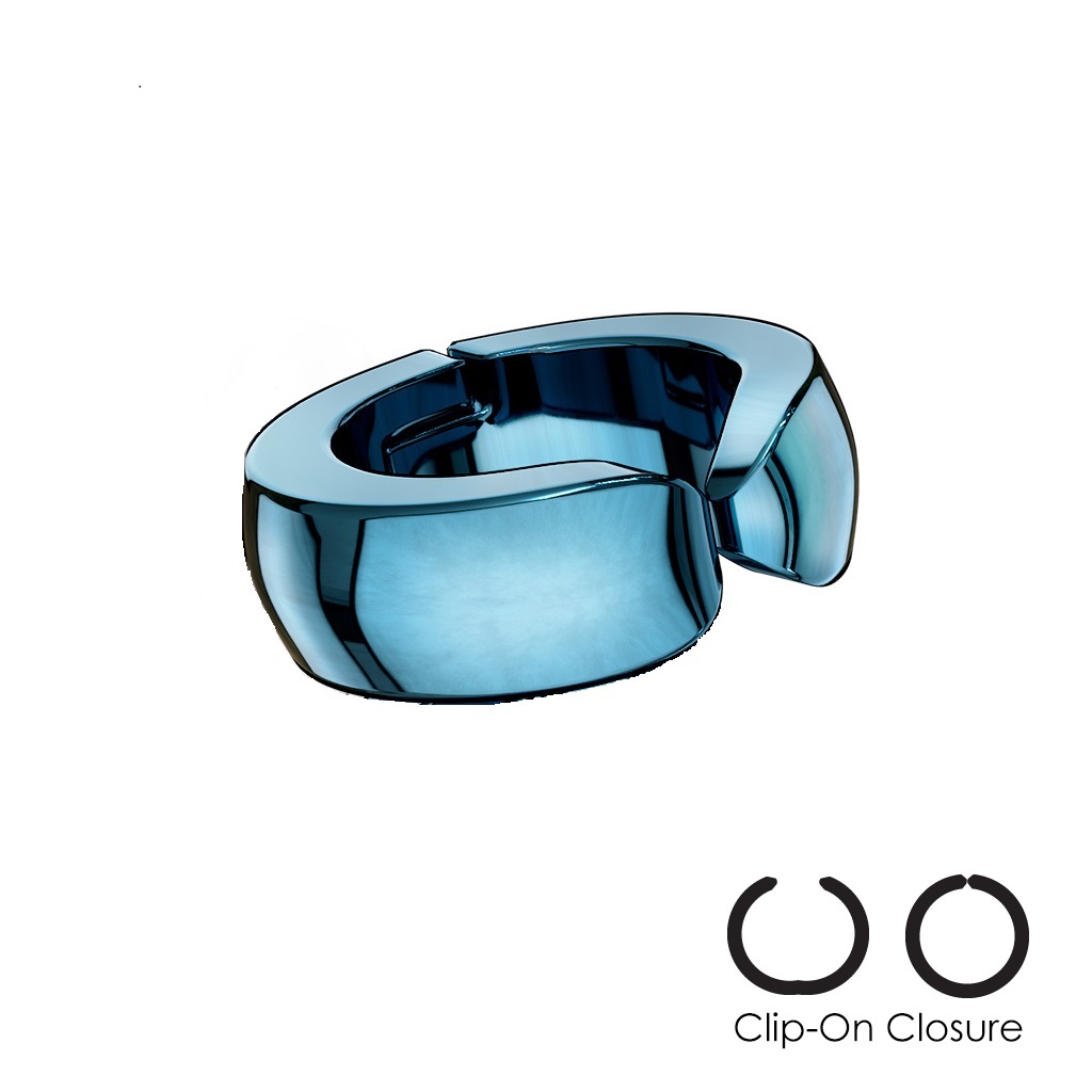 Non-Piercing Blue Ear Cuff with Rounded Edges