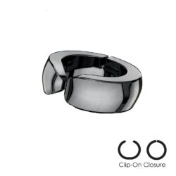 Non-Piercing Black Ear Cuff with Rounded Edges