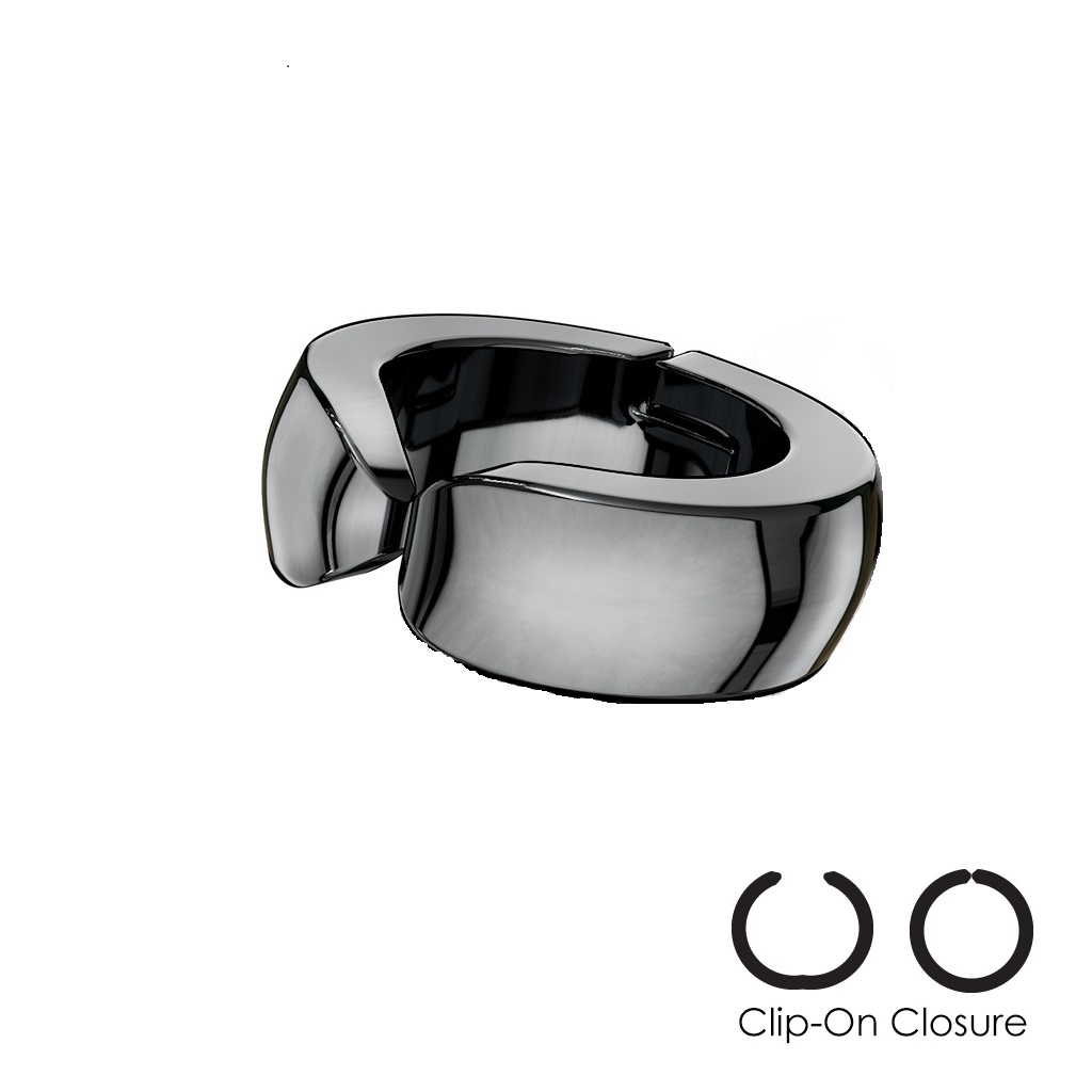 Non-Piercing Black Ear Cuff with Rounded Edges