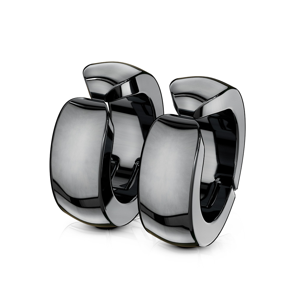Non-Piercing Black Ear Cuff with Rounded Edges - Image 2