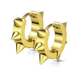 Gold Hoop Earrings with Spikes
