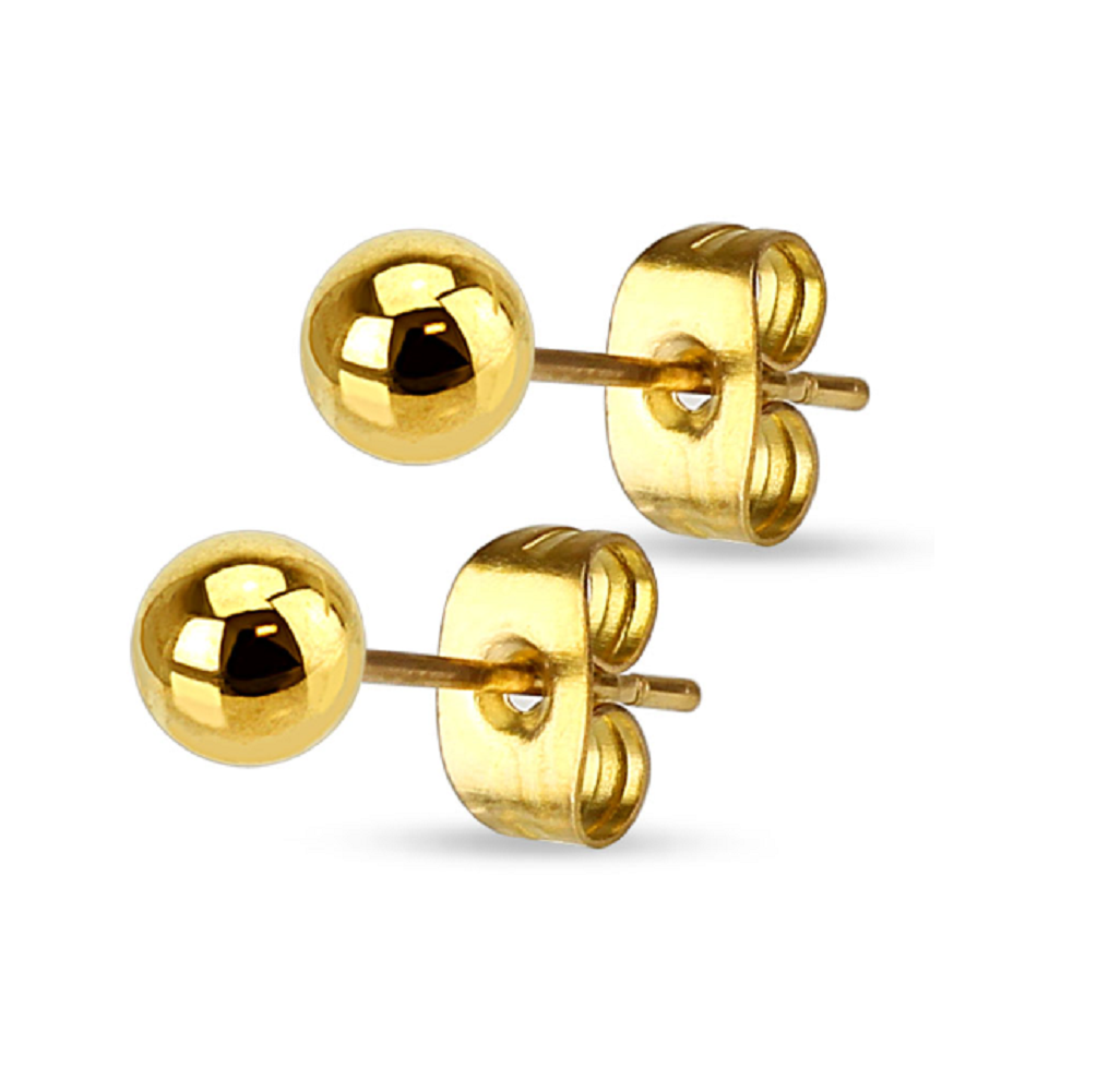 Gold Ball Earrings - Image 2