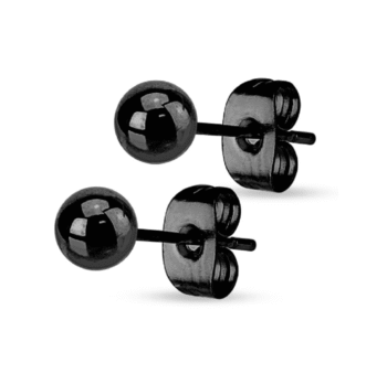 Black Ball Earrings - Image 2