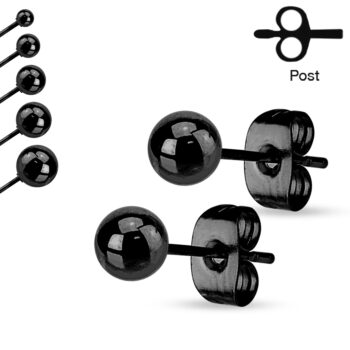 Black Ball Earrings