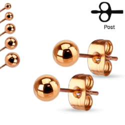 Pair of Rose Gold Ball Earrings