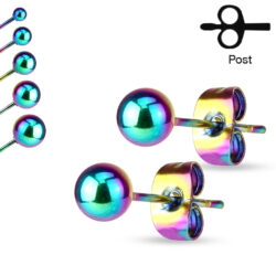 Pair of Rainbow Ball Earrings