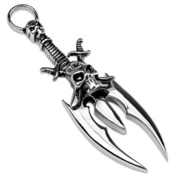 3 Bladed Dagger with Skulls Pendant
