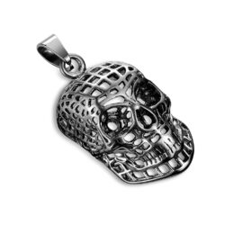 Black Mesh Skull Pendant