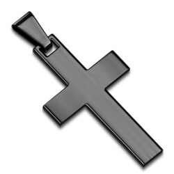 Black Cross Pendant with a Black Chain