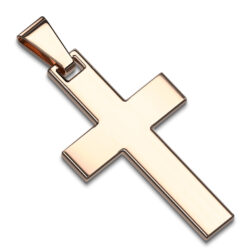 Rose Gold Cross Pendant with a Silver Chain