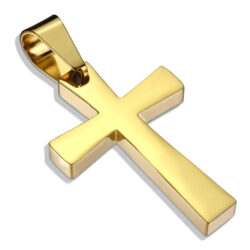 Gold Cross Pendant with a Gold Chain