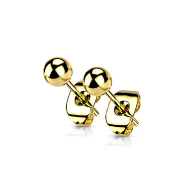 Titanium Gold Ball Earrings