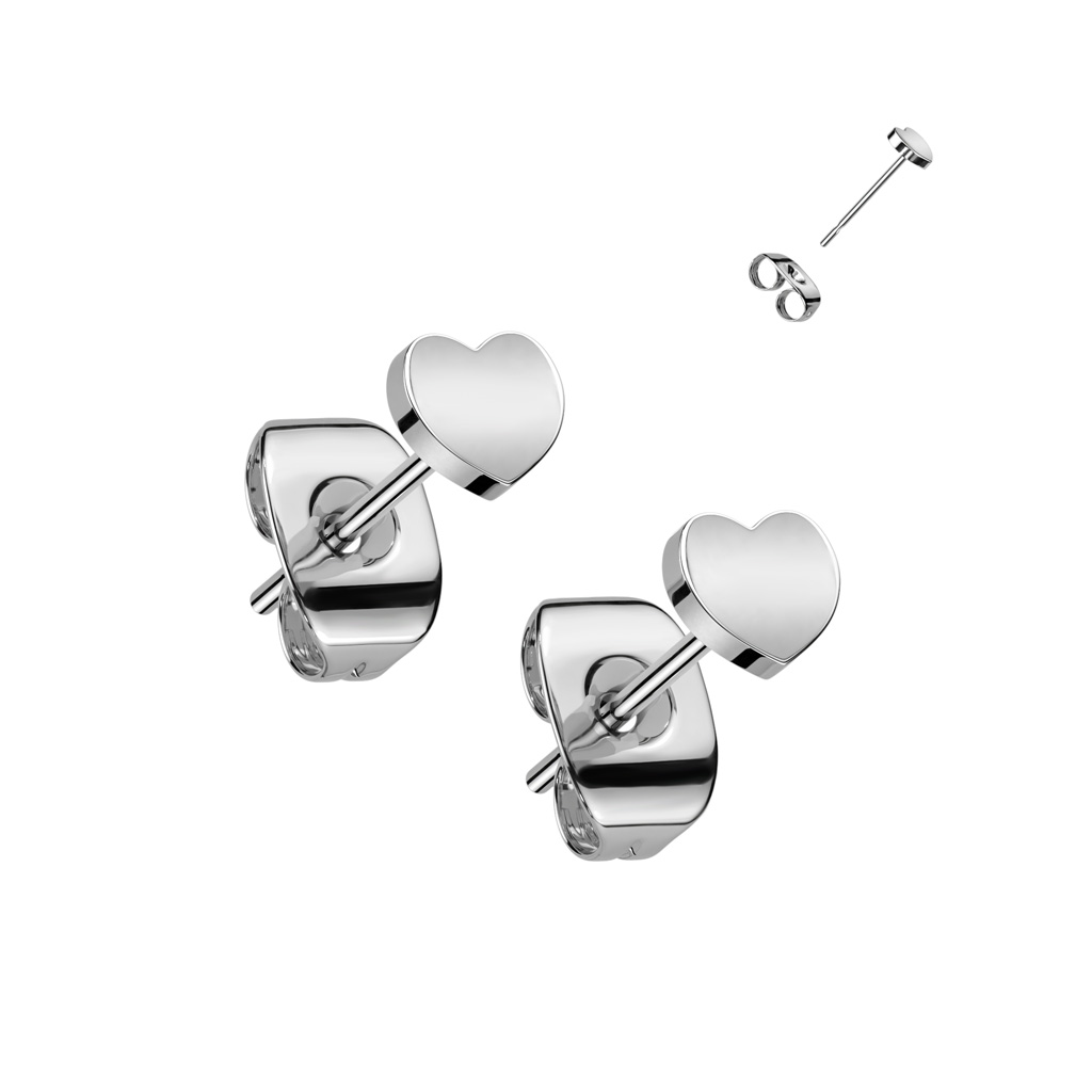 Titanium Heart Earring Studs - Image 2