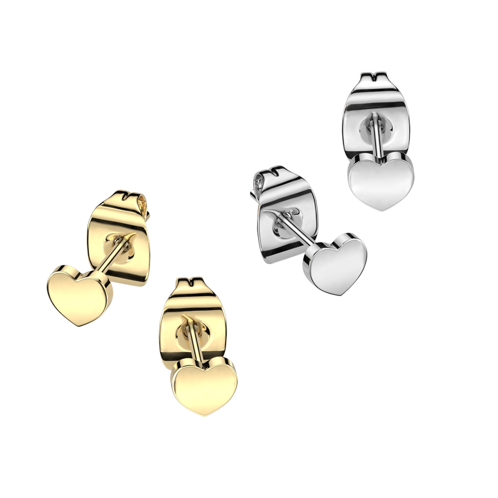 Titanium Heart Earring Studs