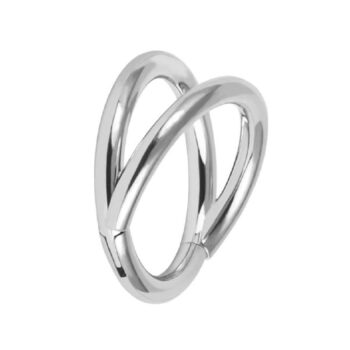 Hinged Clicker Ring with a Double Hoop - Image 2