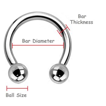 1.2mm Titanium Horseshoe Barbell - Image 2