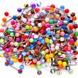 10 Barbells with Acrylic Balls