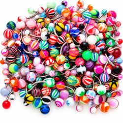 10 Belly Bars with Acrylic Balls