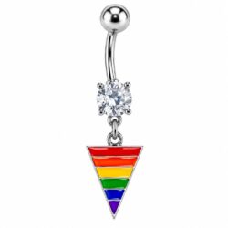 Rainbow Triangle Dangle Belly Bar