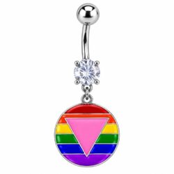 Rainbow Disc with Triangle Dangle Belly Bar