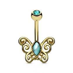 Butterfly Belly Bar with Blue Centre