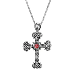 Ornate Cross Pendant with a Steel Chain