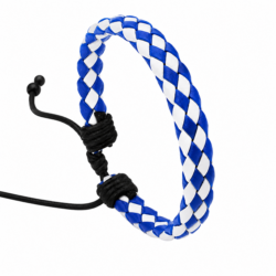 Blue and white drawstring bracelet