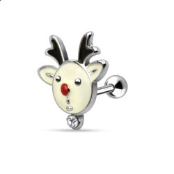 Rudolph Christmas Cartilage Barbell
