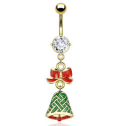 Christmas Bell Dangle Belly Bar
