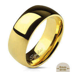 Gold 8mm Rounded Stainless Steel Ring
