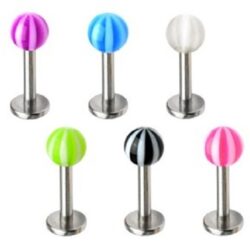 1.2mm Labret with Candy Stripes Ball
