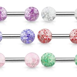 Cartilage Barbell with Glitter Balls