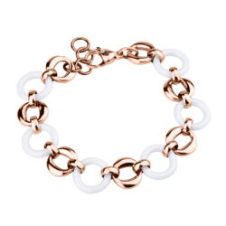 White and Rose Gold Ceramic Bracelet