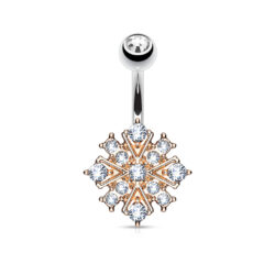 Belly Bar with a Crystal Sunburst
