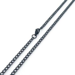 55cm Stainless Steel Black Cuban Chain