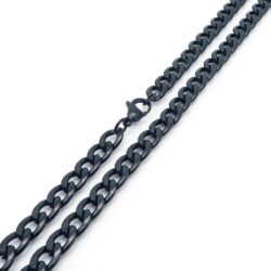 60cm Stainless Steel Black Cuban Chain