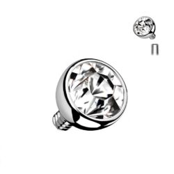 Clear CZ Gem Dermal Head